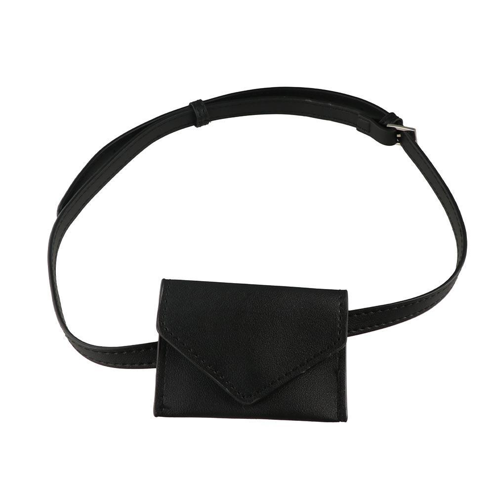 Mini Korean Style Women Waist Bag Solid Color Card Pocket Belt Envelope Waist Bag Clutch Bag PU