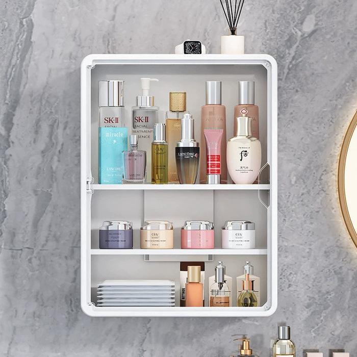 Kotak Penyimpanan Multifungsi Tempel Dinding - Solusi Untuk Rak Figure, Makeup, Perlengkapan Mandi