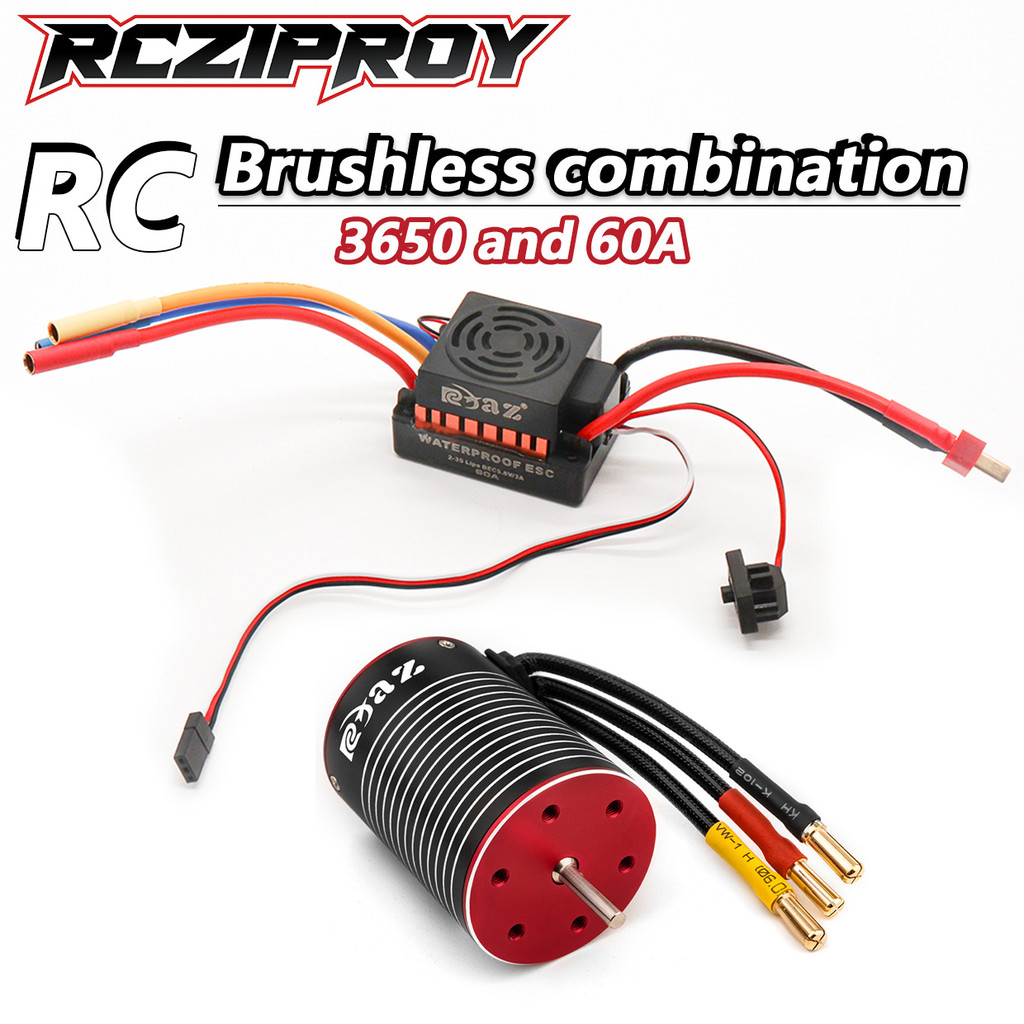 Rcziproy Rc Brushless O 3650 Motor & 60A Esc O For 1/10Rc Traxxas Off-Road Racing Truck Drift Rc