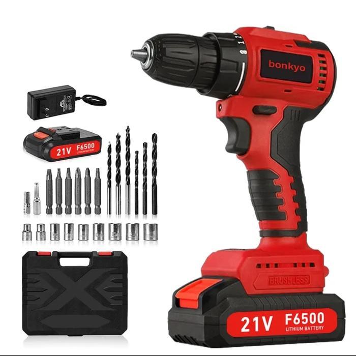 Bonkyo Bor Listrik Tangan Tanpa Sikat 21V B720 Bor Listrik Lithium