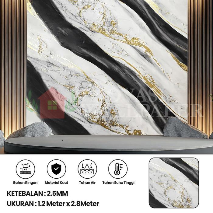 Stiker dinding marmer vinyl 1,2m x 2,8m Wallpaper Foam Marble Stiker Dinding Vinyl Pola Marmer