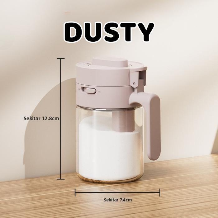 Kotak Bumbu Multifungsi, Toples Bumbu Dengan Sendok, Toples Bumbu Kaca Transparan, Kotak Bumbu,