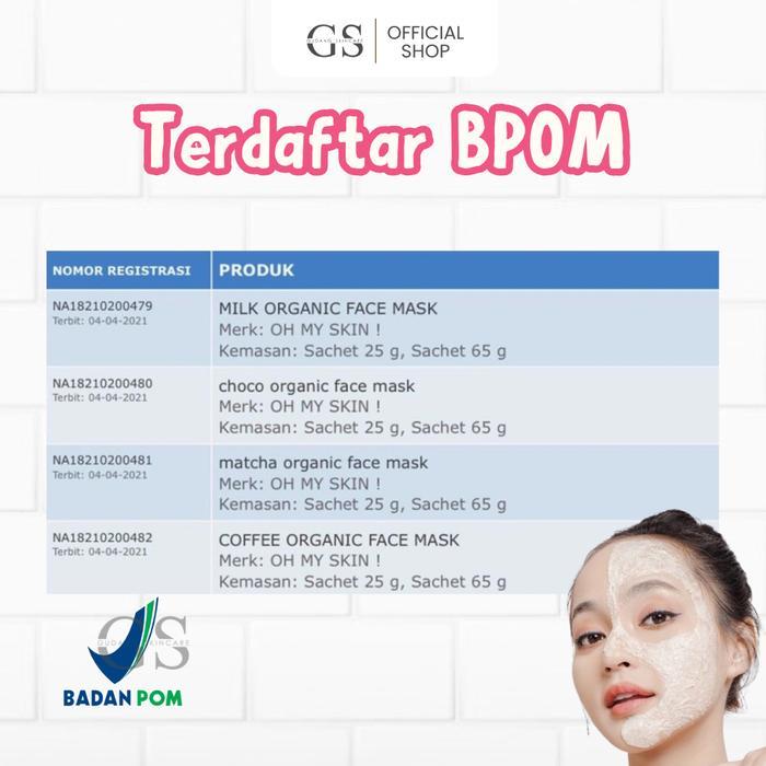 Oh My Skin Masker Wajah Face Mask Brightening Acne Skin Masker Organik Masker Wajah Berjerawat