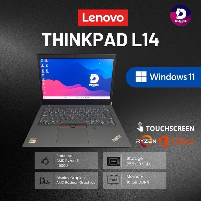 Laptop Lenovo Thinkpad L14 Ram 16 GB Ssd 256 GB Upgradable Garansi Original Windows 11 Pro Microsoft