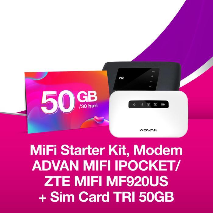 INDOSAT MIFI: MOBILE WIFI + SIM CARD TRI 50GB