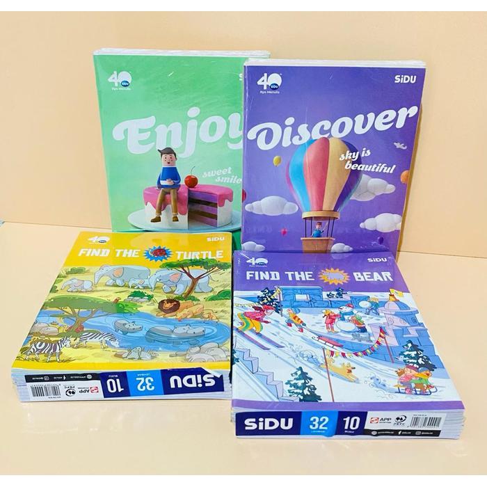 "New" Buku Sekolah SIDU - 32 Lembar isi 10 Buku [Buku Tulis Sekolah SIDU 32 Lembar isi 1 Pak]