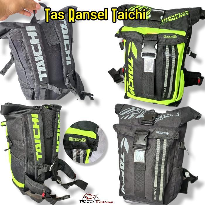 Pcrs2 Tas Ransel Import Taichi Backpack Pria Wanita Traveling Hijau Led Light Touring Riding Bikers