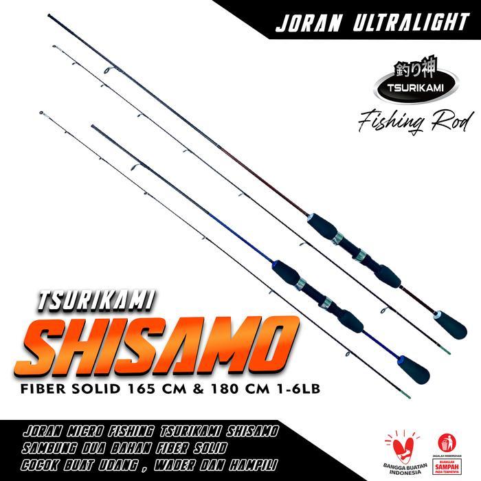 Joran Pancing TSURIKAMI SHISAMO Ultralight 165cm dan 180cm Sambung 2 Fiber Solid cocok buat udang ,