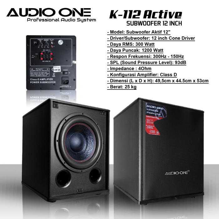 PROMO- SUBWOOFER KARAOKE AUDIO ONE K-112 12 INCH GARANSI AUDIO ONE