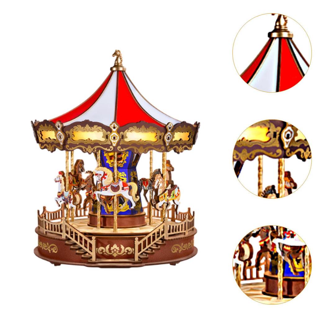 Carousel Music Box Horse Wind up Music Box Ornament Rotating