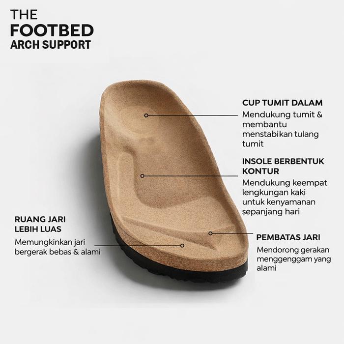 York Classic Sole - Runo Project - Sendal Pria - Sandal Footbed Birken Klasik Kasual Slide Pria