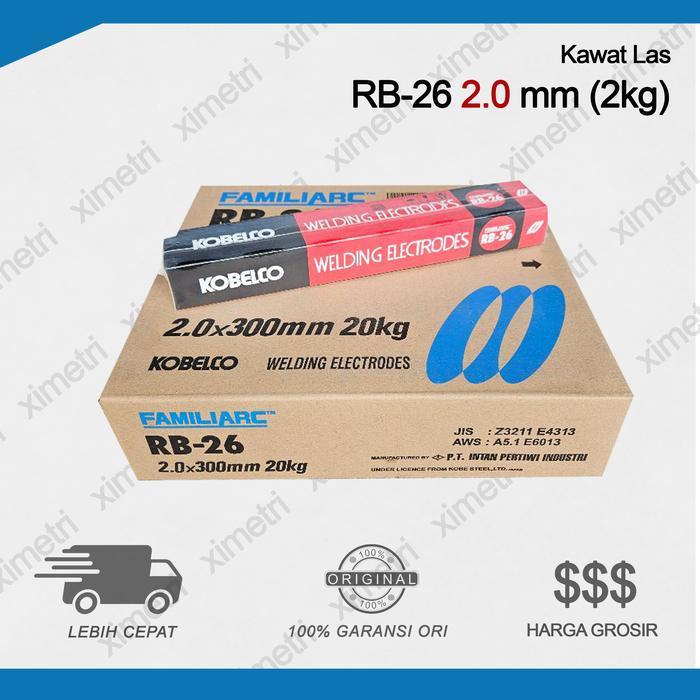 Kawat Las Rb 26 2.0 Mm ( 2Kg ) Kobe Steel/ Las Elektroda Rb26 2,0 Mm