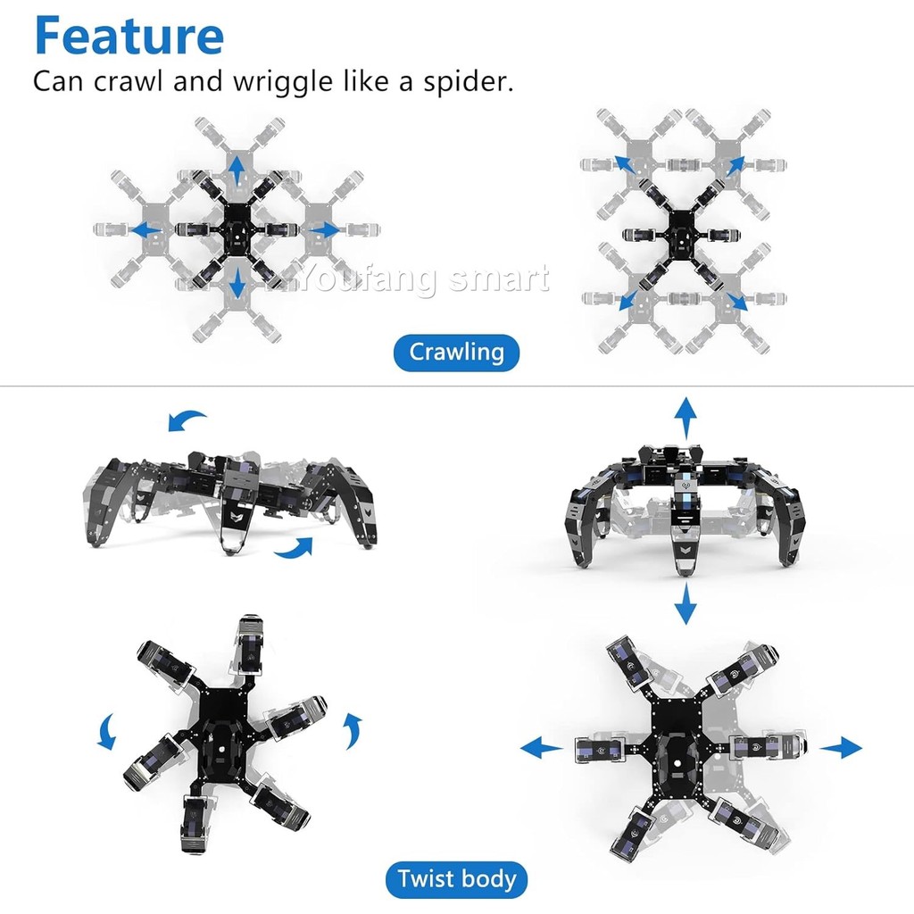 APP Control Hexapod Bionic Robot with Servo Graphical Programming Video Camera Spider For Arduino