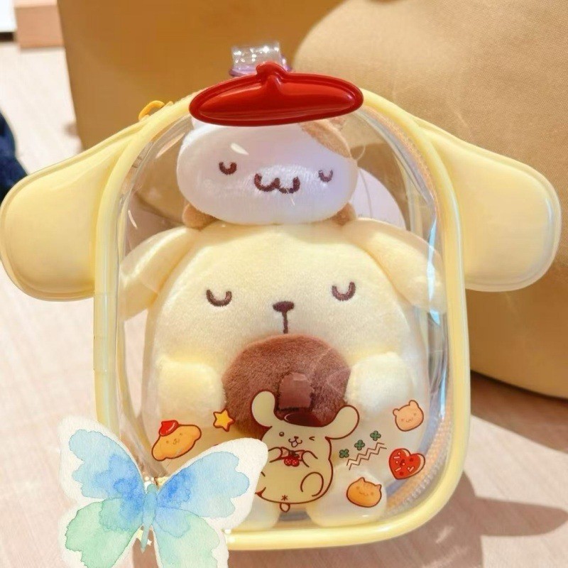 Sanrio PVC Doll Storage Bag Transparent Protector bag Organizer Box HelloKitty Cinnamoroll Kuromi