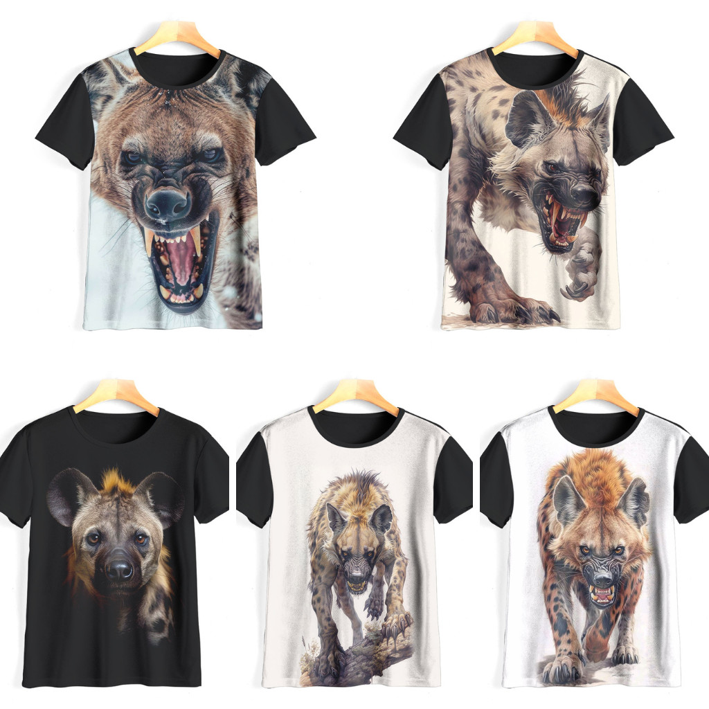 Kaos Hyena 3D Keren Baju Tema Hewan Untuk Dewasa Dan Anak - Rara_Clothes