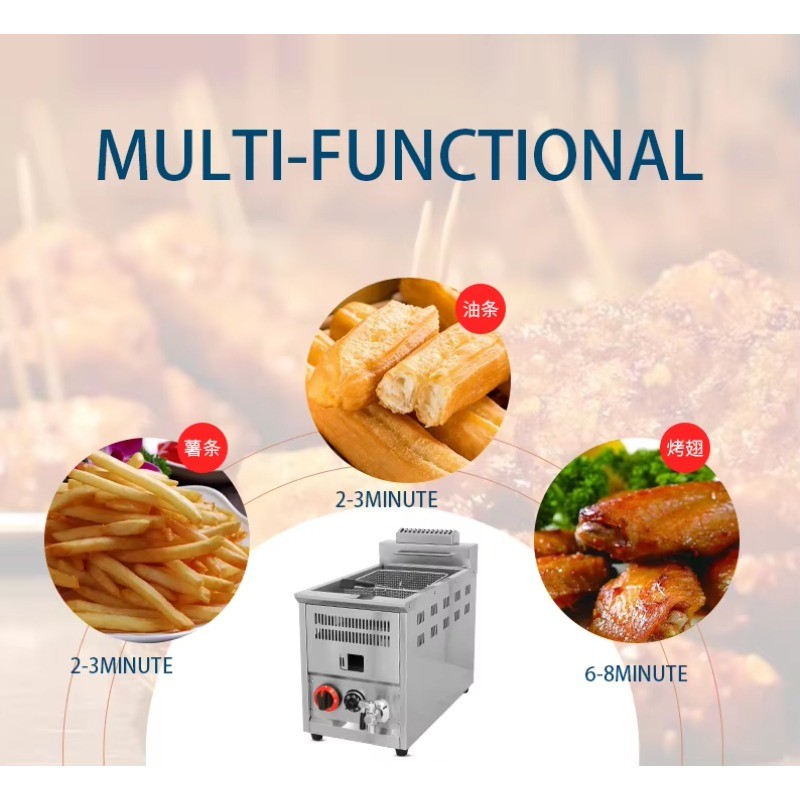 Gas Deep Fryers Fried Chicken Fryer French Fries Potato Oil Fryer Fried Chicken Machine for