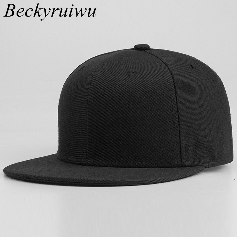 Back Closure Big Size Baseball Cap Hiphop Flat Peak Plain Sport Hat Oversize Large Men Fitted Cap