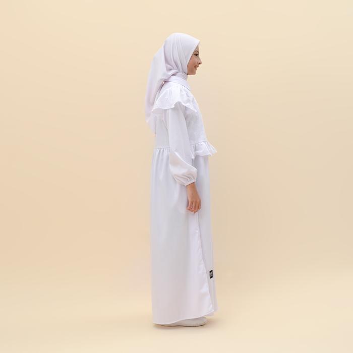 APPLEKIDZ GAMIS SYARI MANASIK ANAK PEREMPUAN REMAJA TANGGUNG KALIS BORDIR PUTIH BERSIH