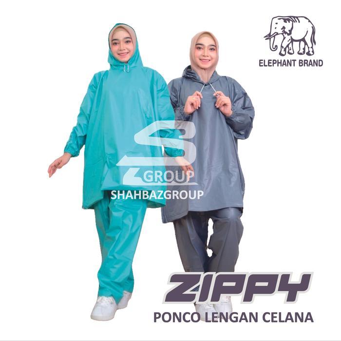 Jas Hujan ZIPPY Poncho Lengan + Celana - Elephant Brand
