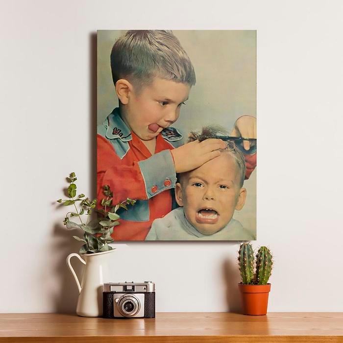 Poster Barbershop Vintage Dinding Frame