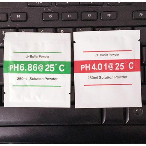 Satu set Serbuk Kalibrasi PH Meter 4.01 dan 6.86 PH Buffer Powder
