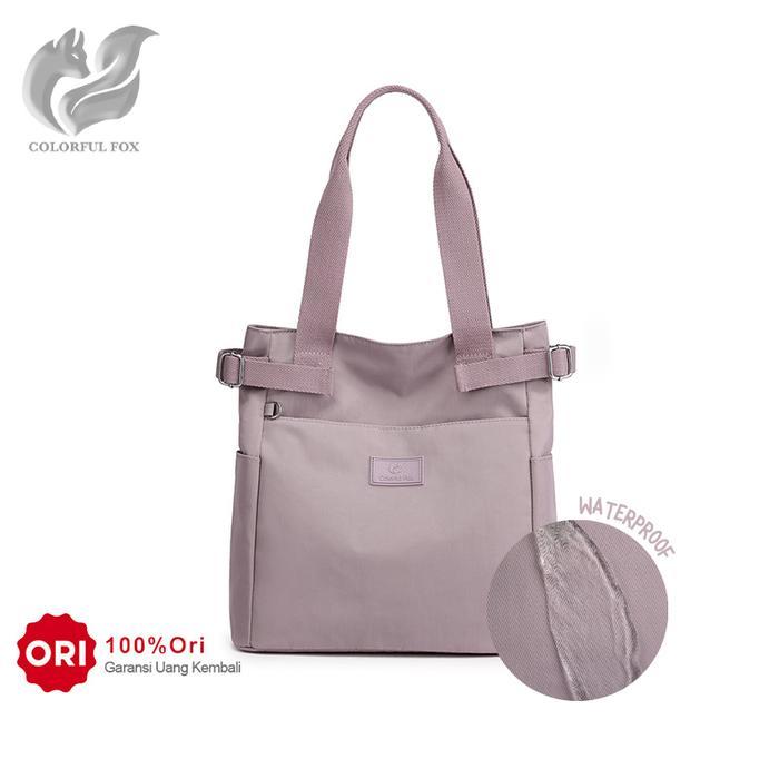 Thebags.Id - Tas Bahu Wanita Totebag Kuliah Anti Air Colorful Fox 0441