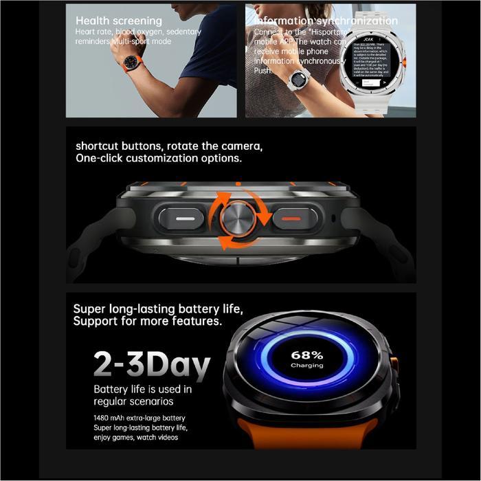 ( NEW LAUNCH ) AIBRO ULTRA 5 SMARTWATCH ANDROID 4G AMOLED 1.58 INCH RAM 3GB ROM 32GB CAMERA SIM CARD