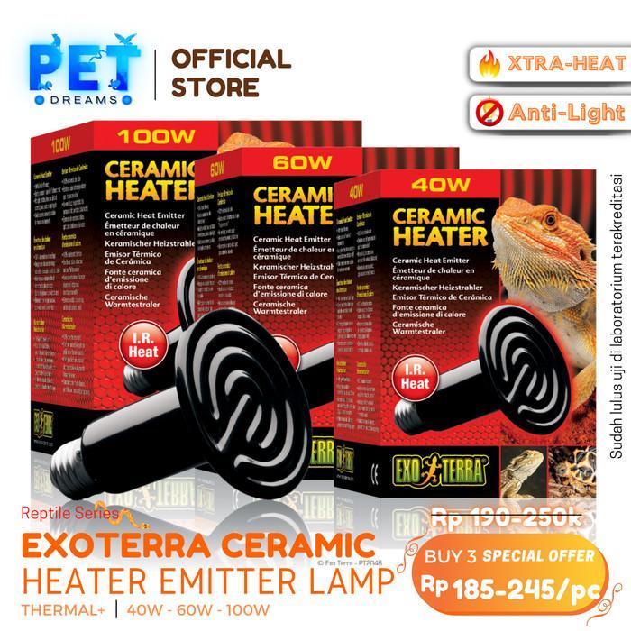 Promo Exoterra Ceramic Heater Lampu Keramik Penghangat Reptil Sulcata