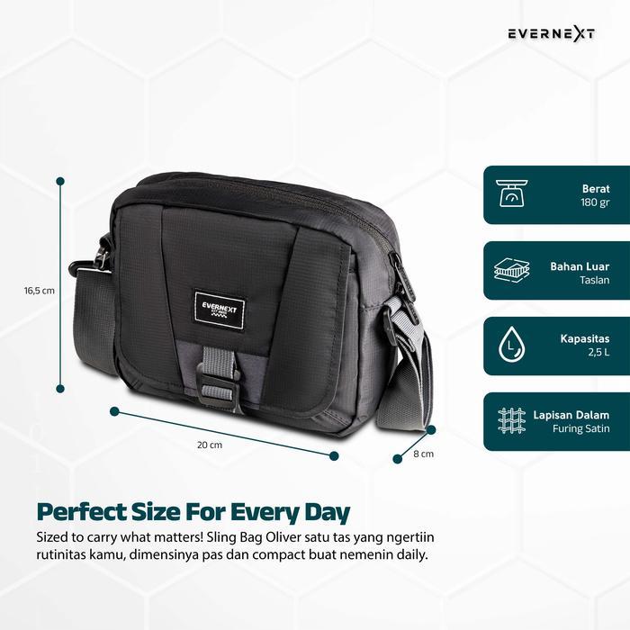 Aerostreet - Evernext Tas Selempang Pria Sling Bag Oliver Tas Selempang Cowok Daily Use Mini Compact
