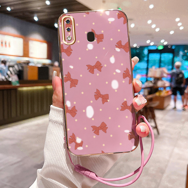 Casing Hp Untuk Samsung Galaxy A20 A30 M10s A20s A21s Case Red bow pelapisan Kekinian Cesing silikon