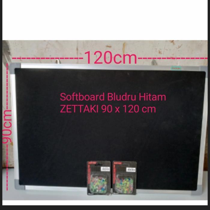Softboard Cork Board/Papan Mading Gantung Bludruhitam Zettaki 90X120Cm