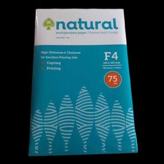Kertas HVS Natural F4 75gram/Kertas Fotocopy/Kertas