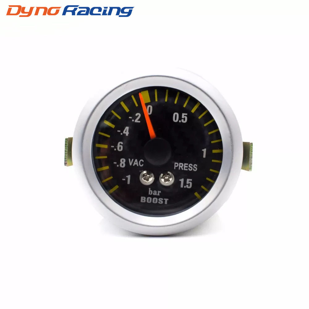 Turbo Boost Gauge -1-1.5 bar Car Meter Machinery Carbon Fiber Face Car Turbo Boost 52mm bar Car mete