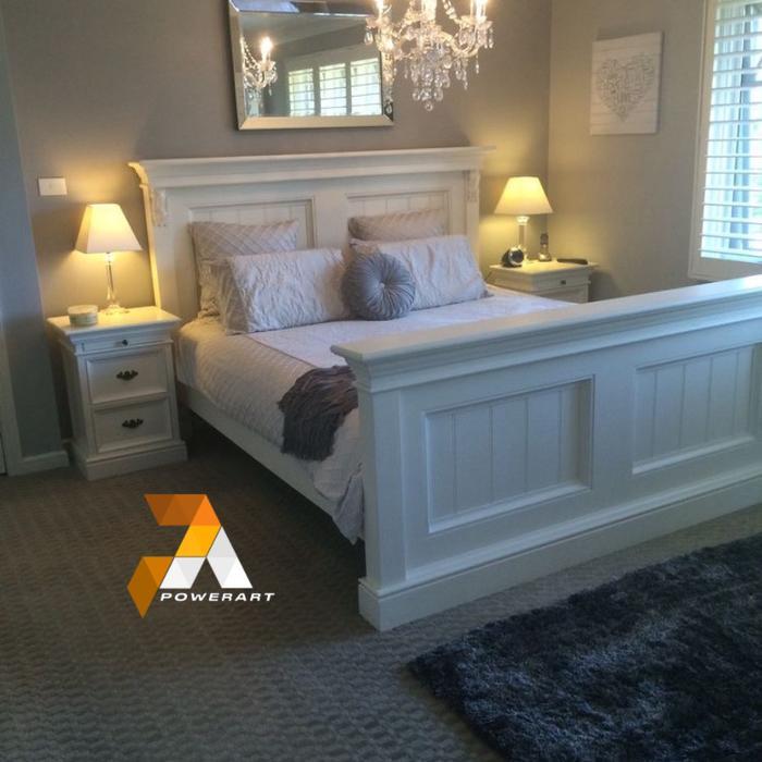 Tempat Tidur Clasik duco Putih Dipan kayu Divan Ranjang - 120x200