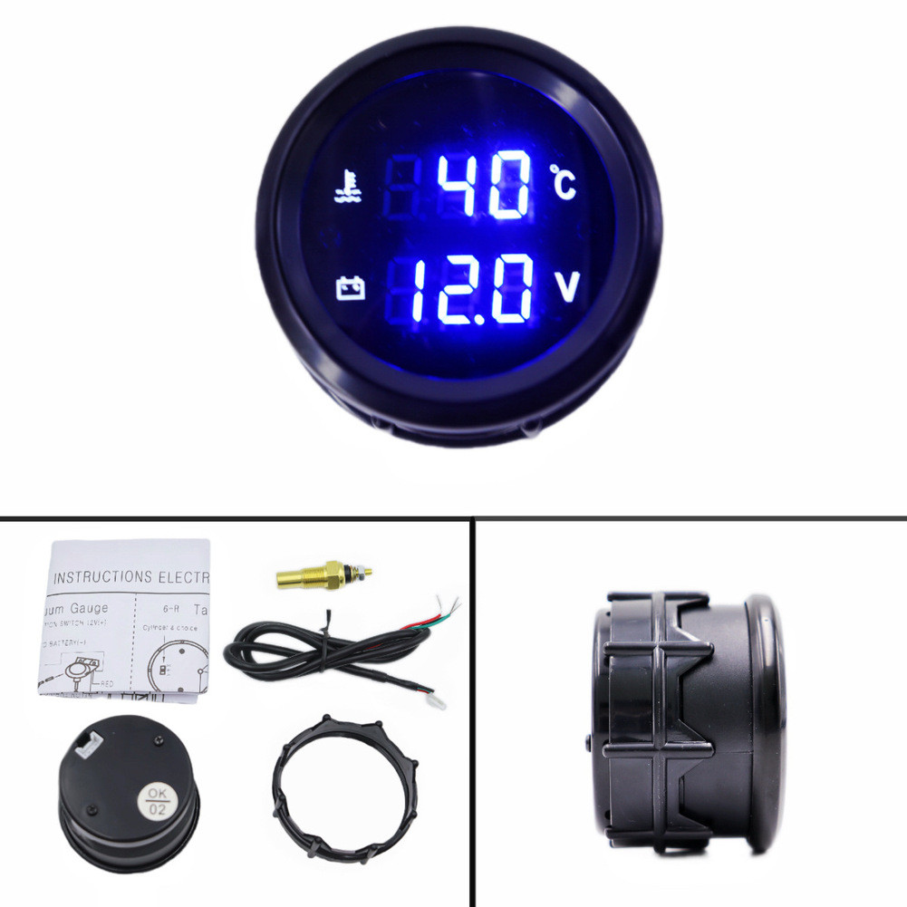 FOR NIGHT DRIVING TEMP VOLT GAUGE DUAL DISPLAY WATER TEMPERATURE GAUGE WATER TEMP GAUGE DIGITAL
