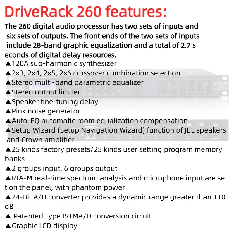 TITumnnI 260 Audio Processor Driver Rack Dbx Drivers 260 PA Processor Audio Dsp Digital Audio