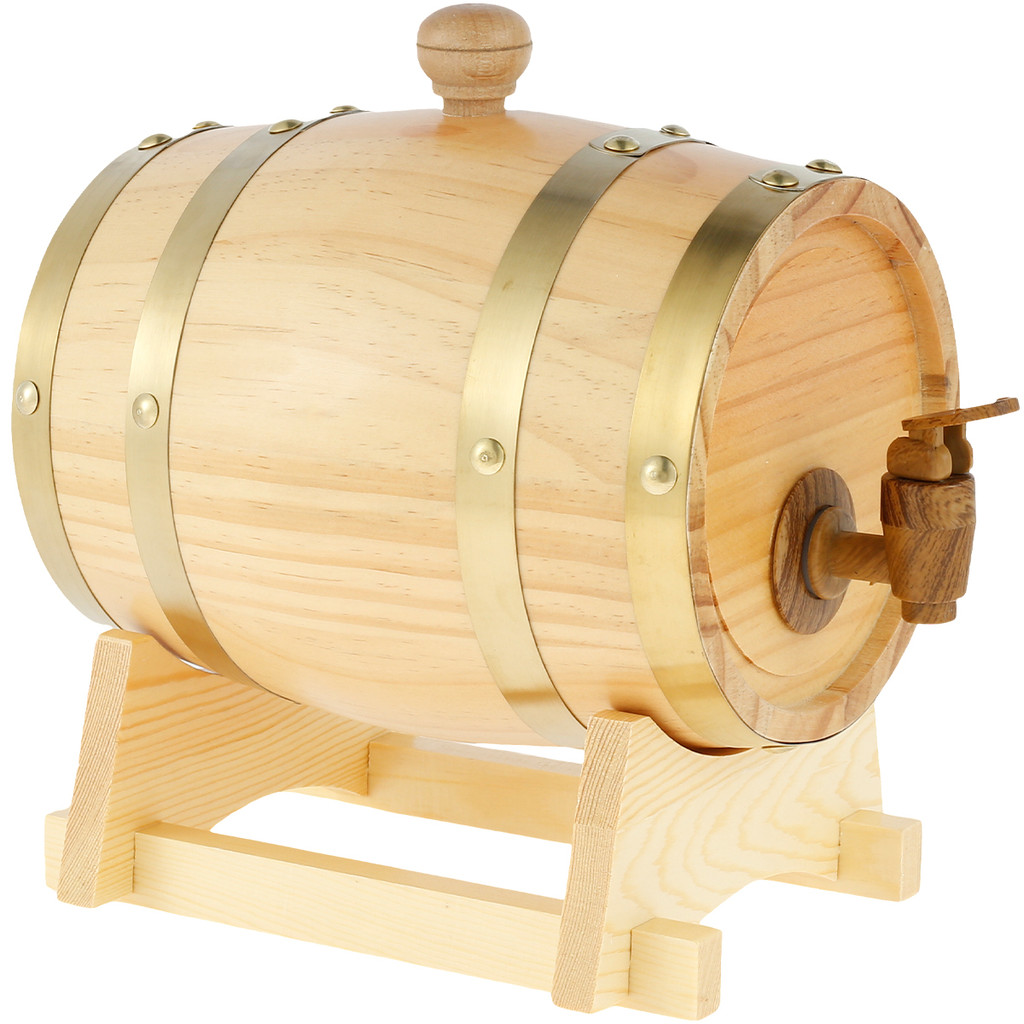 Wooden Sealed Wine Barrel 1.5L Beer Barrel Whiskey Wine Dispenser High-Quality Brandy Barrel Wine