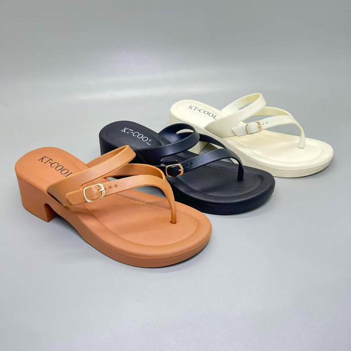 Calbi - Size 37-40 2007 Sandal Wanita Sandal Wedges Jepit Hak Tinggi Gaya Fuji Kekinian