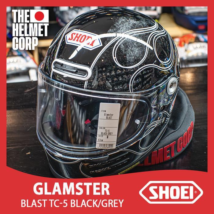 SHOEI GLAMSTER BLAST TC-5 BLACK/GREY FULL FACE ORIGINAL RETRO HELMET SHOEI