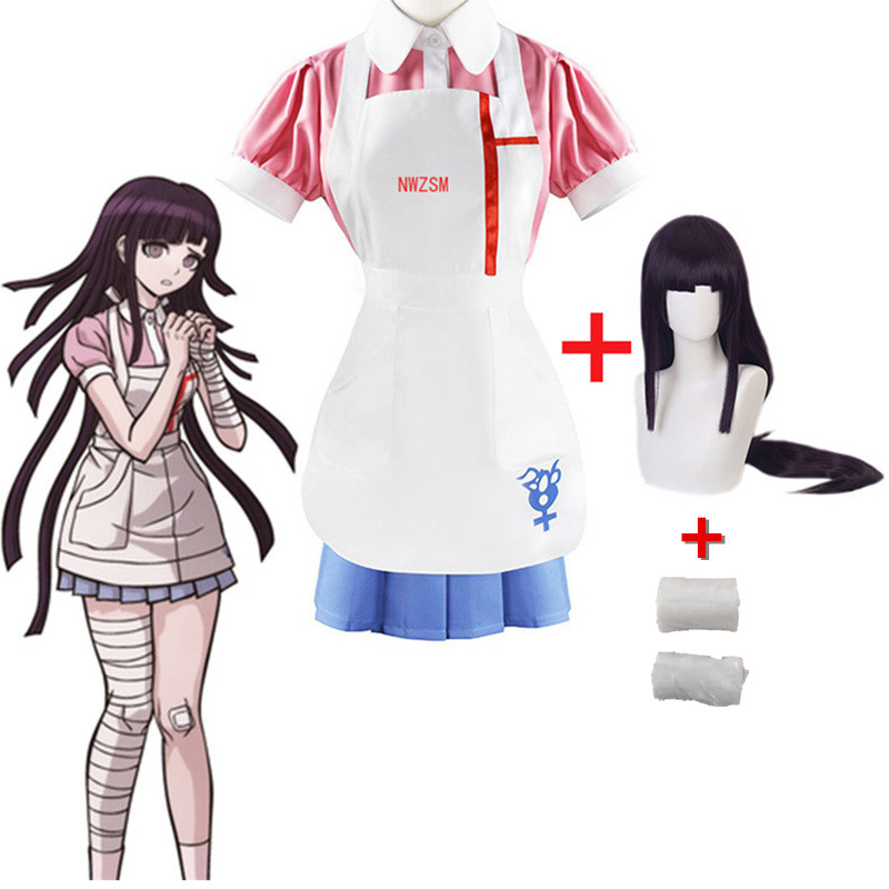 Danganronpa Mikan Tsumiki Cosplay Costume Halloween Carnival Ultimate Nurse Funny Costume Cafe Maid