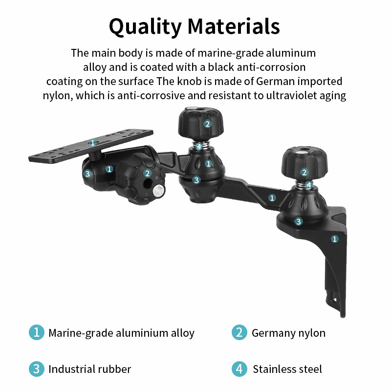 VINmounts Multi-joint Swing arm with lock Fish finder mount For Gamin, Lowrance and Humminbird+more