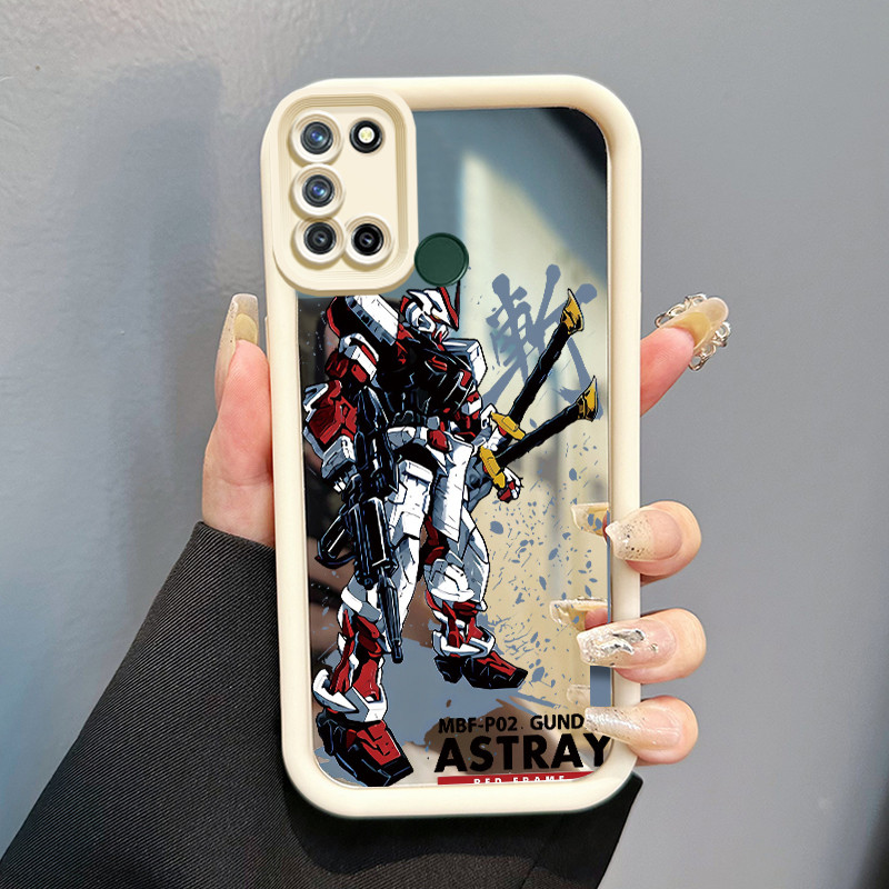 Casing Hp Realme 7i Realme C17 Case Casing Kartun Robot Pola Kasus cermin tangga Kasus ponsel HP Kas