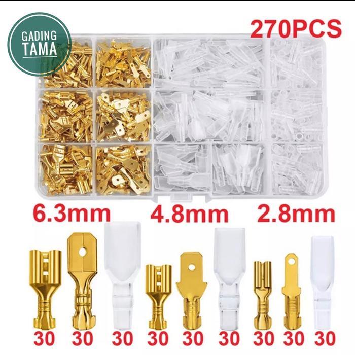 SKUN GEPENG Terminal Kabel 120/270 dengan Terminal Female 2.8mm, 4.8mm, dan 6.3mm serta Male 2.8mm,