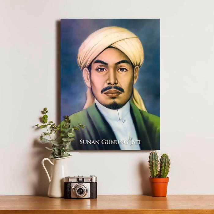 Poster Kayu Walisongo Sunan Gunung Jati Hiasan Dinding Frame Kayu Gantungan