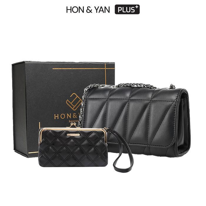 HONYAN PLUS Tas Wanita Yasaline Gift Set Tas Selempang Wanita Slingbag Wanita Gift Set 2 In 1