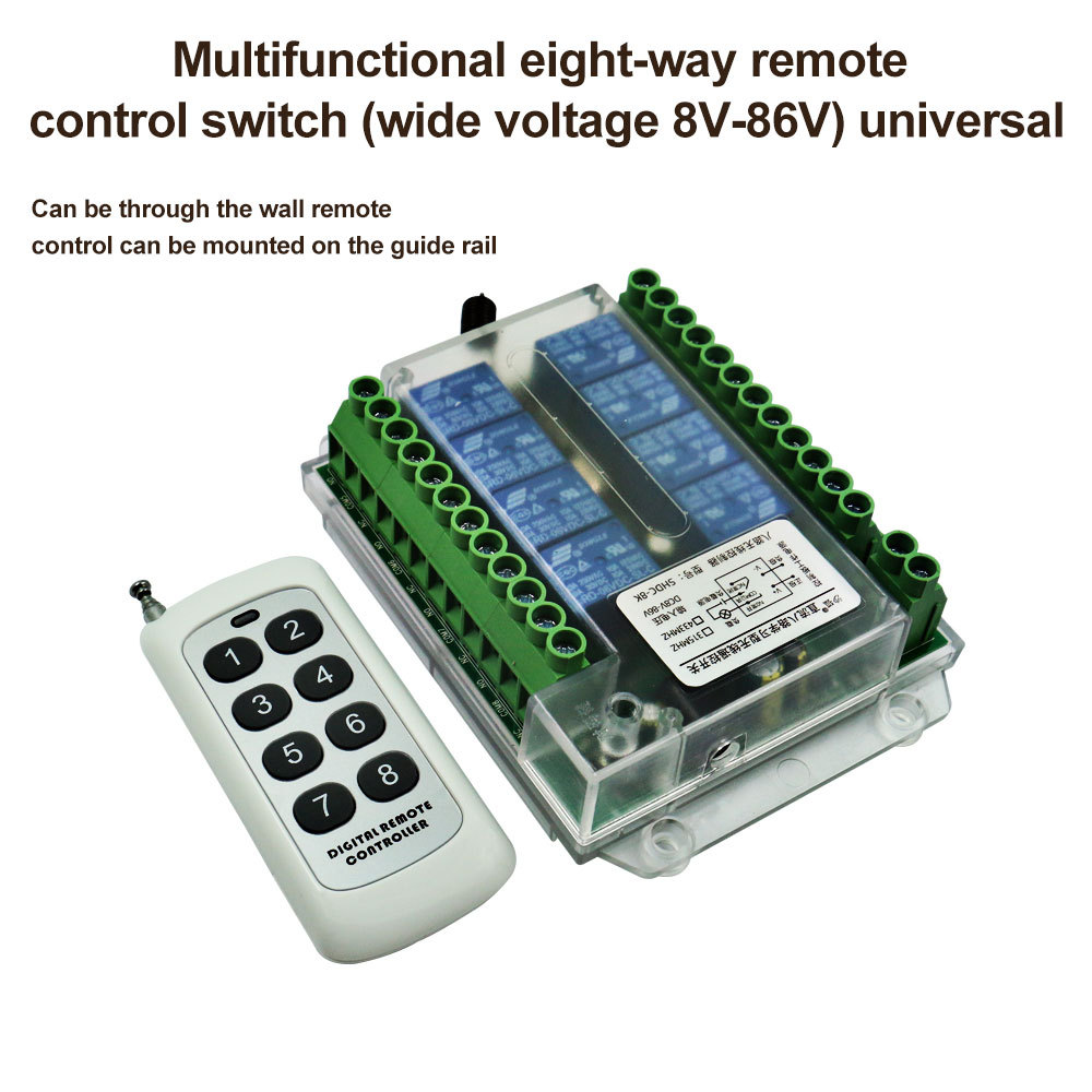 8 CHANNEL WIRELESS RF REMOTE CONTROL SWITCH 12V/24V/36V/220V REMOTE CONT WIRELESS REMOTE MOTOR