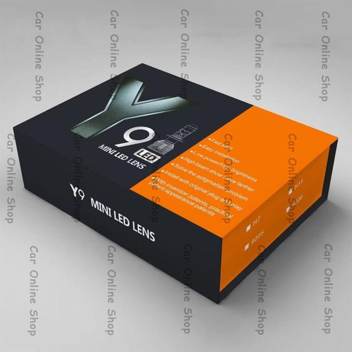 Lampu Y9 Led Projector Mini Projie Mobil 12V Fish Eye H11 Hb3 Hb4 H7