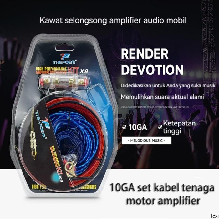 Ready Paket Instalasi Audio Mobil Lengkap - Subwoofer 12 Inch + Kabel Power 10ga + Kabel Audio -