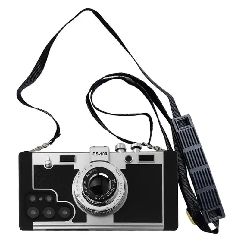 Emily In Paris 3D Retro Camera Leather Case For Samsung Galaxy S25 S24 S23 S22 Note20 S26 Ultra Plus