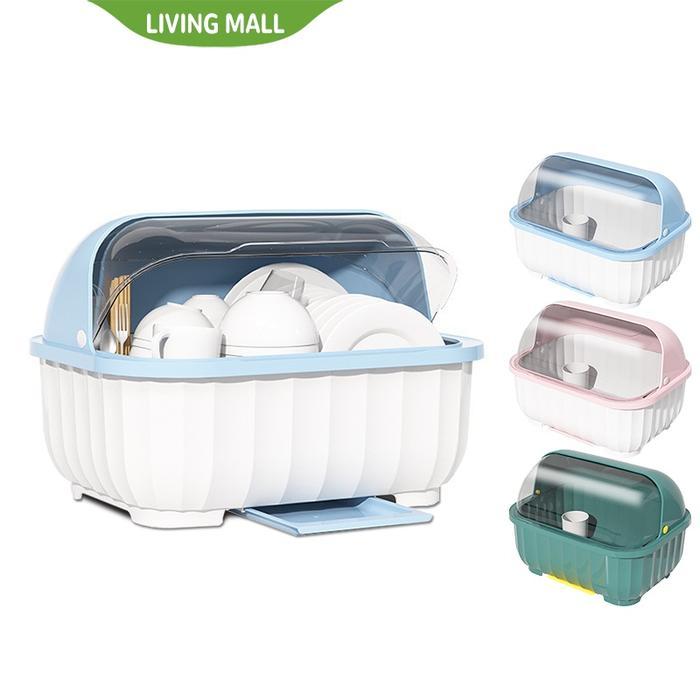 Produk terlaris Living mall Rak Piring Tertutup Plastik Tempat Piring